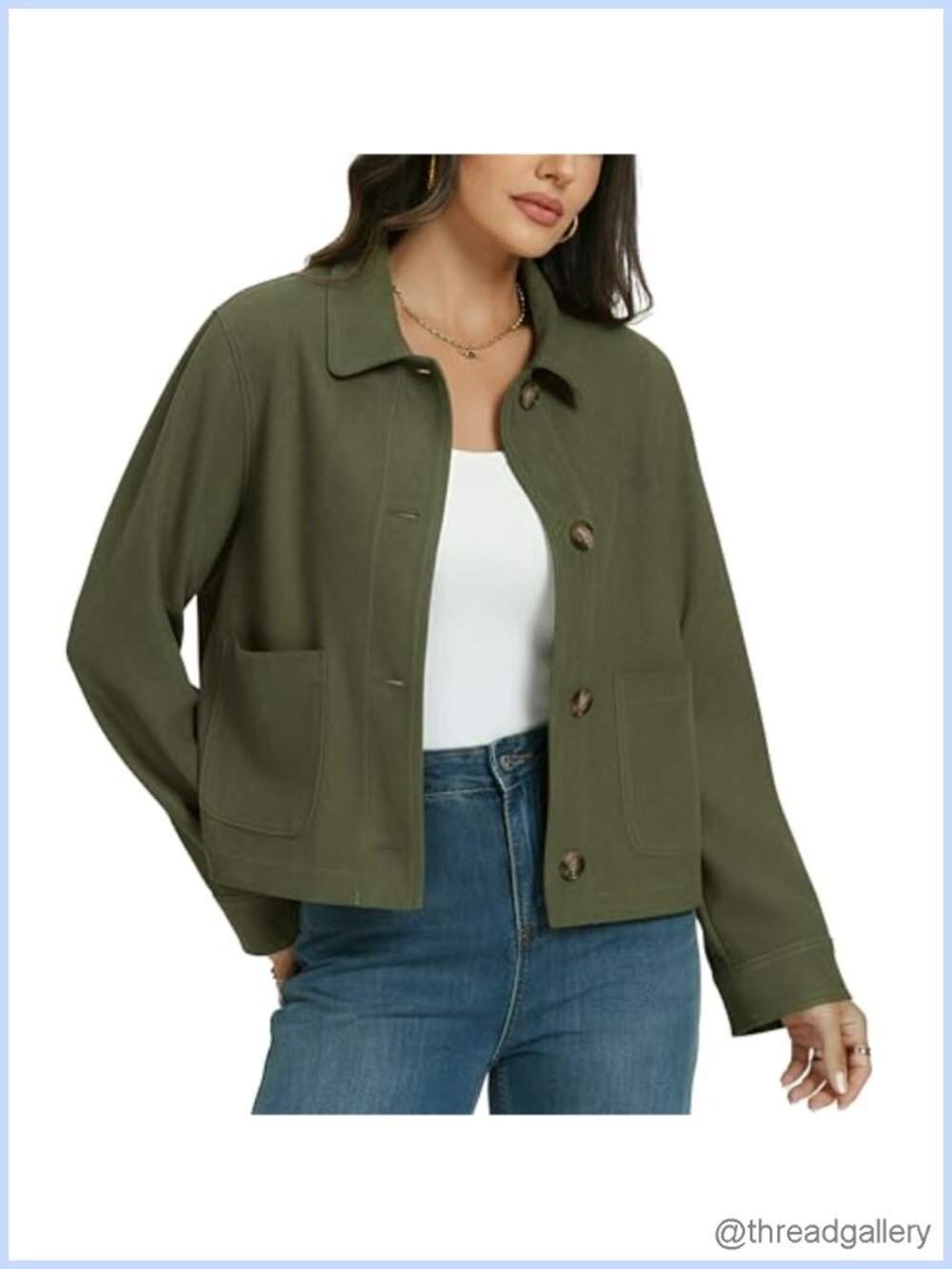 Faux Suede Cropped Jacket Women Button Down Fall Winter Coat Long Sleeve